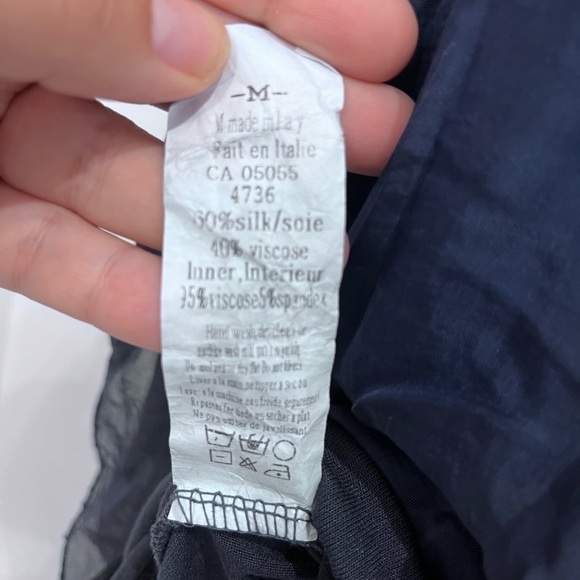 Froccella made in italy silk blend navy cape size medium - Picture 5 of 8